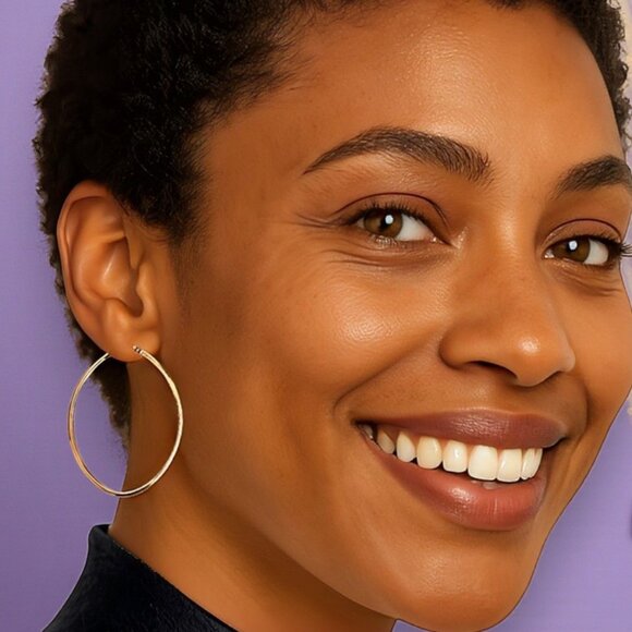 ποΈ Minimalist 18K Gold Plated Stainless Steel Casual Trendy Hoop Earrings β¨π - Picture 8 of 13